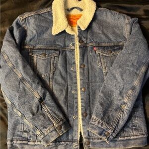 Levi's Blue Denim Jacket with Sherpa Collar